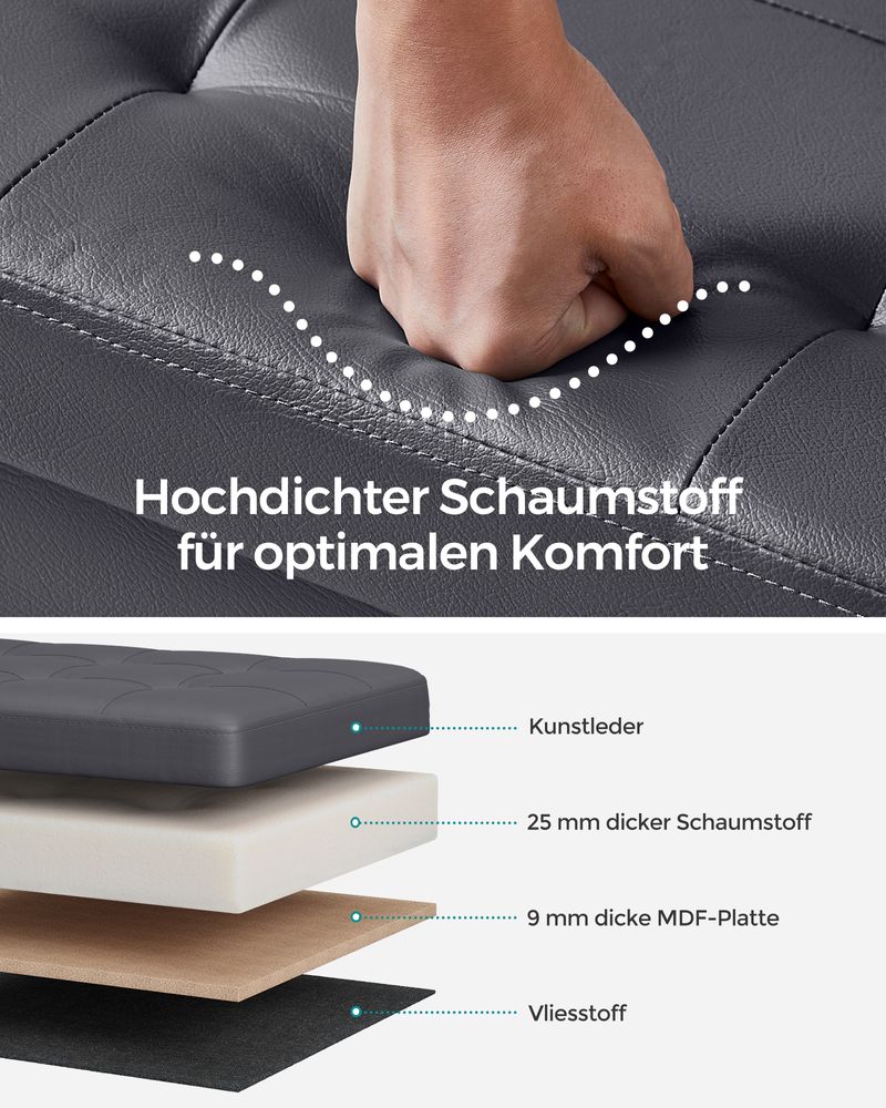 Opvouwbare Opbergbank 131 Liter - Hocker - Kunstleer - De Vries Meubels