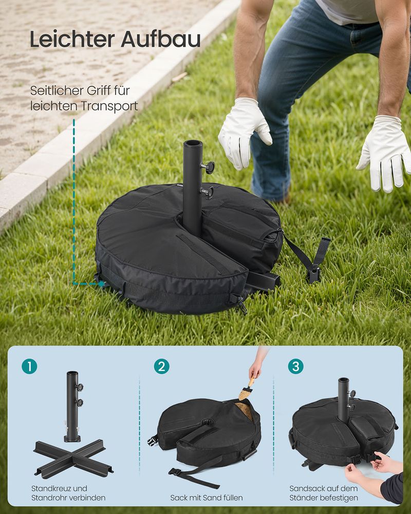 Parasolvoet met Gewichtszak - Stabiele Parasolstandaard voor Diverse Parasols - De Vries Meubels