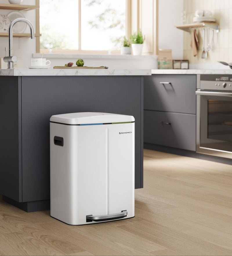 Pedaalemmer 40L - Met 2 Binnenemmers - Afvalscheiding - De Vries Meubels