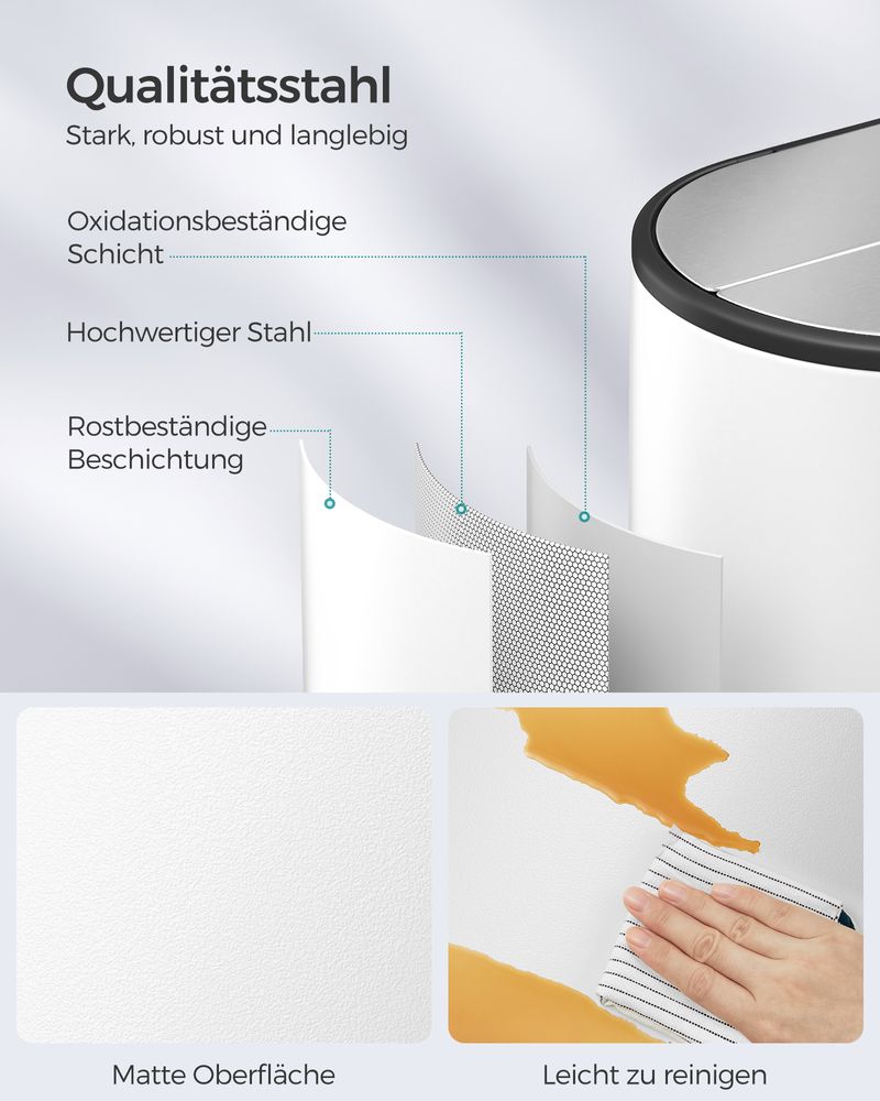 Pedaalemmer Met 2 Vakken 50L - Prullenbak - De Vries Meubels