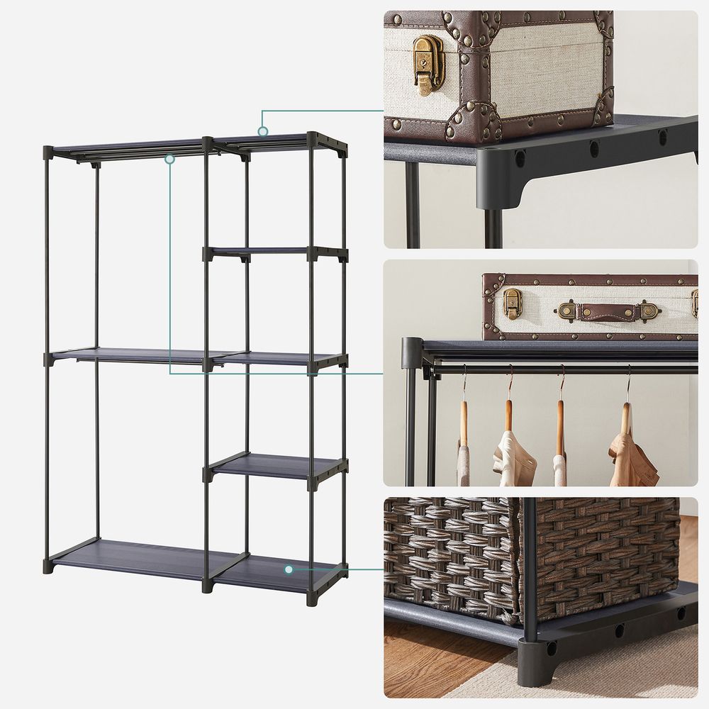 Praktische Stoffen Kledingkast met Kledingroedes & Planken - De Vries Meubels