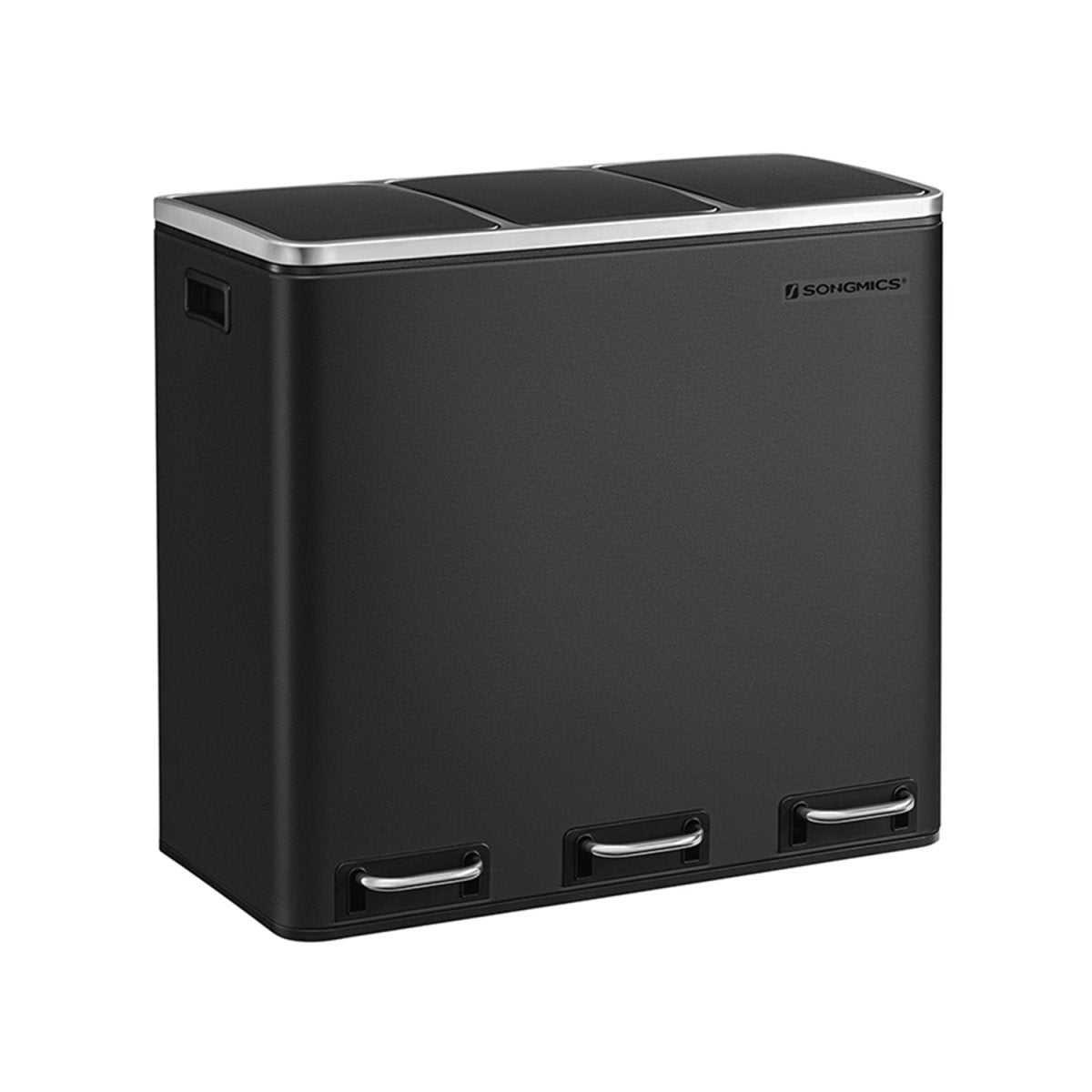 Prullenbak 54L - 3 Vaks Vuilnisbak - Pedaalemmer - Afvalbak 3 x 18L - De Vries Meubels