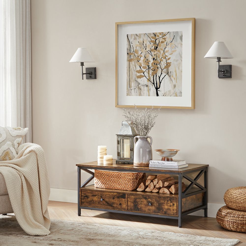 Salontafel met 2 Laden - Verstelbare Poten - Eiken - De Vries Meubels