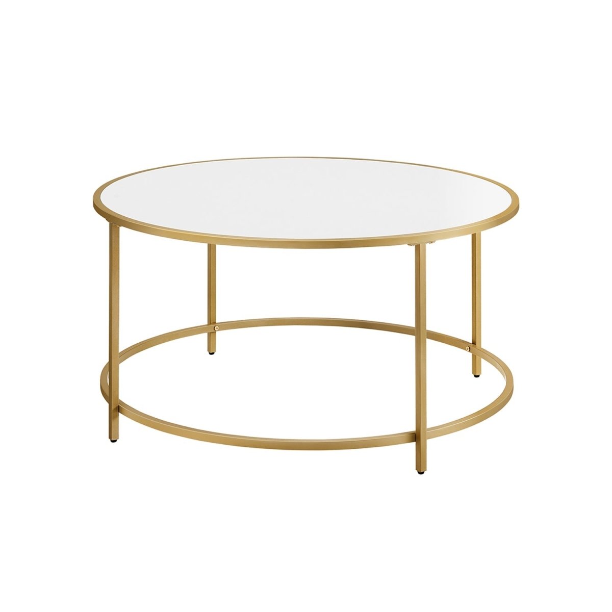 Salontafel met Rond Goudkleurig Frame – Elegante Blikvanger voor de Woonkamer - De Vries Meubels