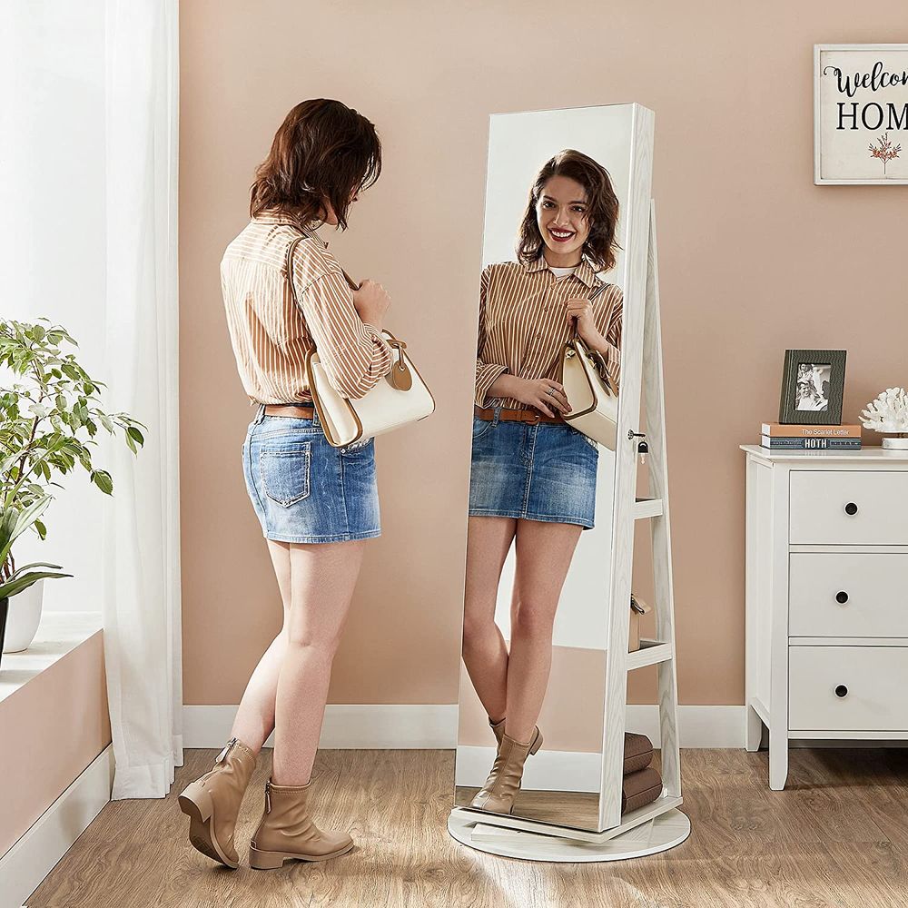 Sieradenkast met Spiegel - 360º Draaibaar - met Slot - De Vries Meubels