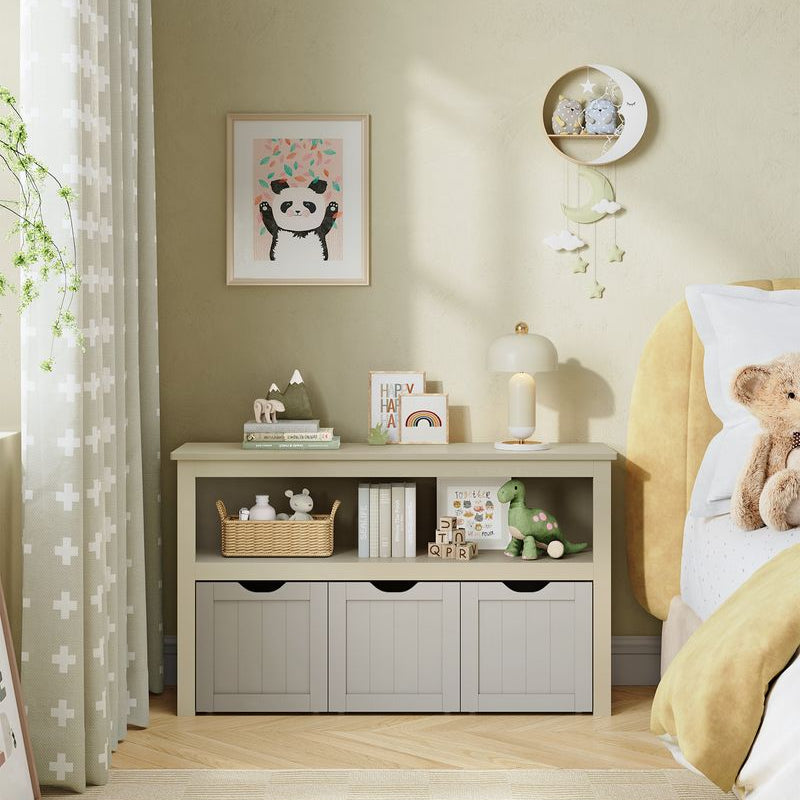 Speelgoedkast met 3 opbergbakken - stijlvol en praktisch - Kinderkamer - De Vries Meubels