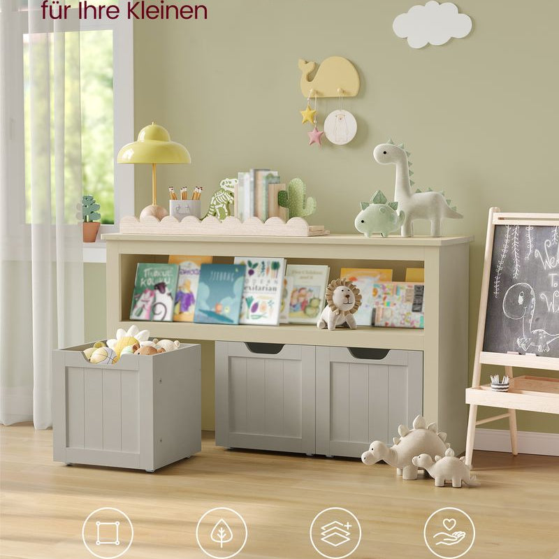 Speelgoedkast met 3 opbergbakken - stijlvol en praktisch - Kinderkamer - De Vries Meubels