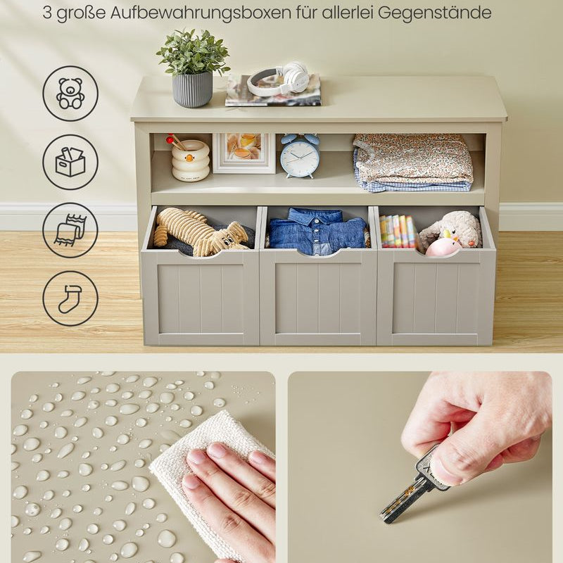 Speelgoedkast met 3 opbergbakken - stijlvol en praktisch - Kinderkamer - De Vries Meubels