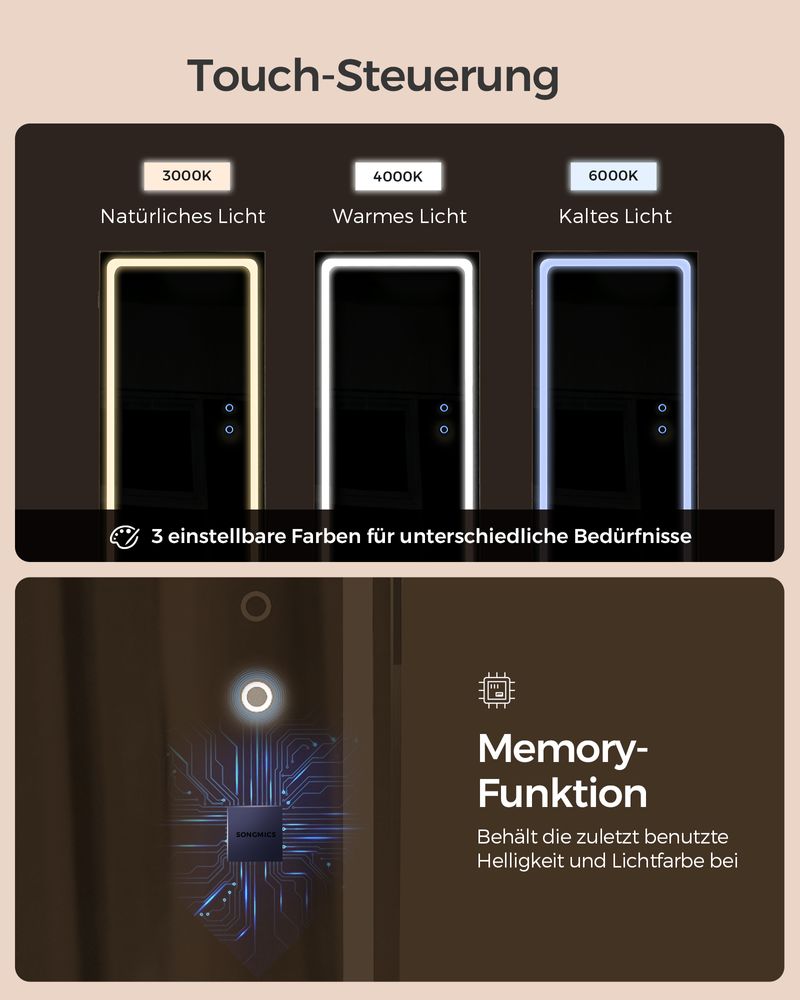 Spiegelkast met LED - Sieradenkast - Staande Spiegel met Opbergruimte - De Vries Meubels