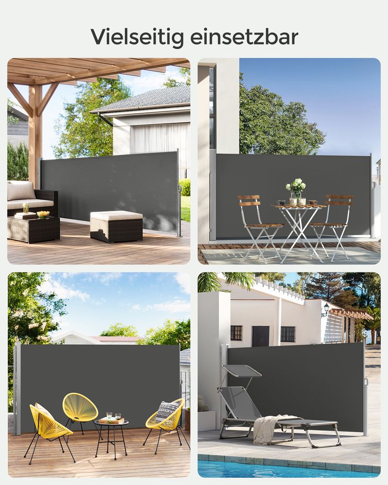 Tuinscherm 140 cm Hoog - Uitschuifbaar Balkonscherm - Zonnescherm - De Vries Meubels