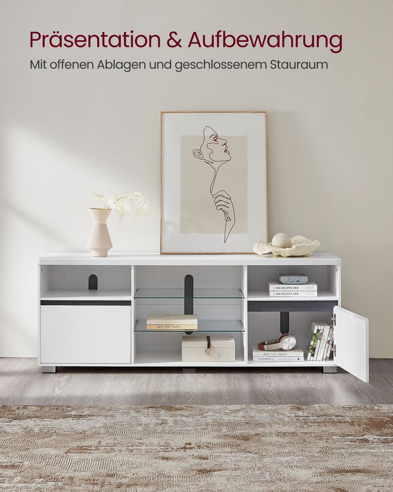 TV - meubel met LED - verlichting en verstelbare opbergruimte - De Vries Meubels