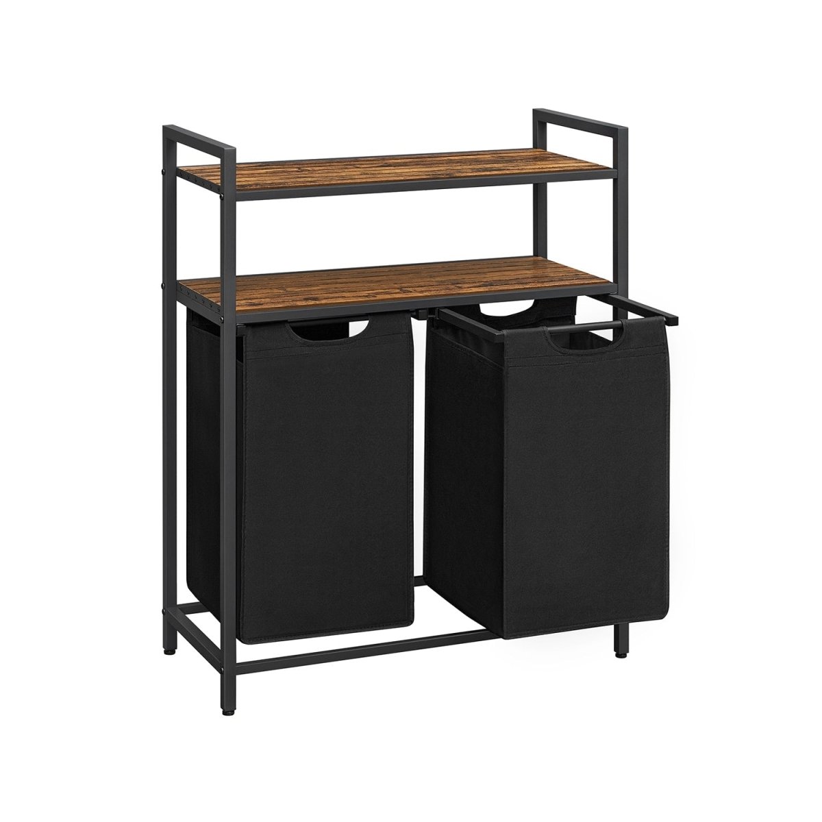 Wasmand en 2 Opbergplanken - Ideaal voor Wasgoed en Badaccessoires - De Vries Meubels