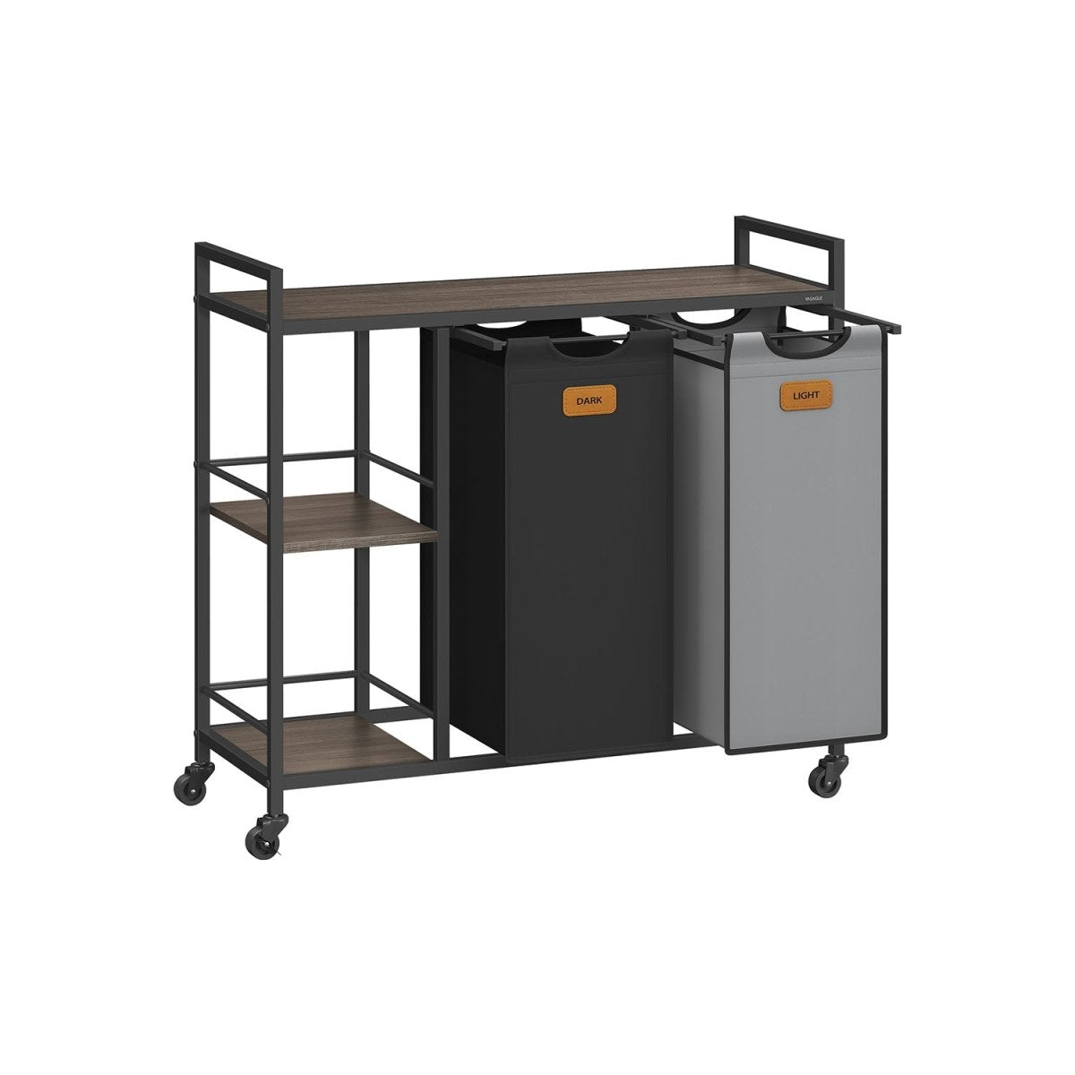 Wasmand Wagen 2 x 50L - Wasmand met Wieltjes - De Vries Meubels