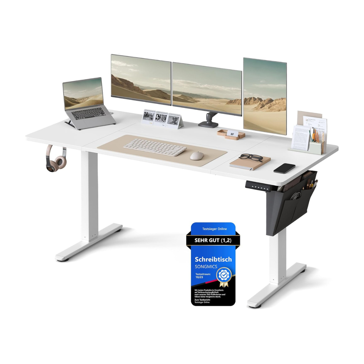 Elektrisch in Hoogte Verstelbaar Bureau – 4 Geheugenstanden – USB-C Snellader - 120 t/m 180 x 80 cm