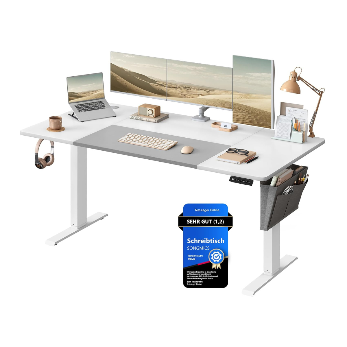Elektrisch in Hoogte Verstelbaar Bureau – 4 Geheugenstanden – USB-C Snellader - 120 t/m 180 x 80 cm