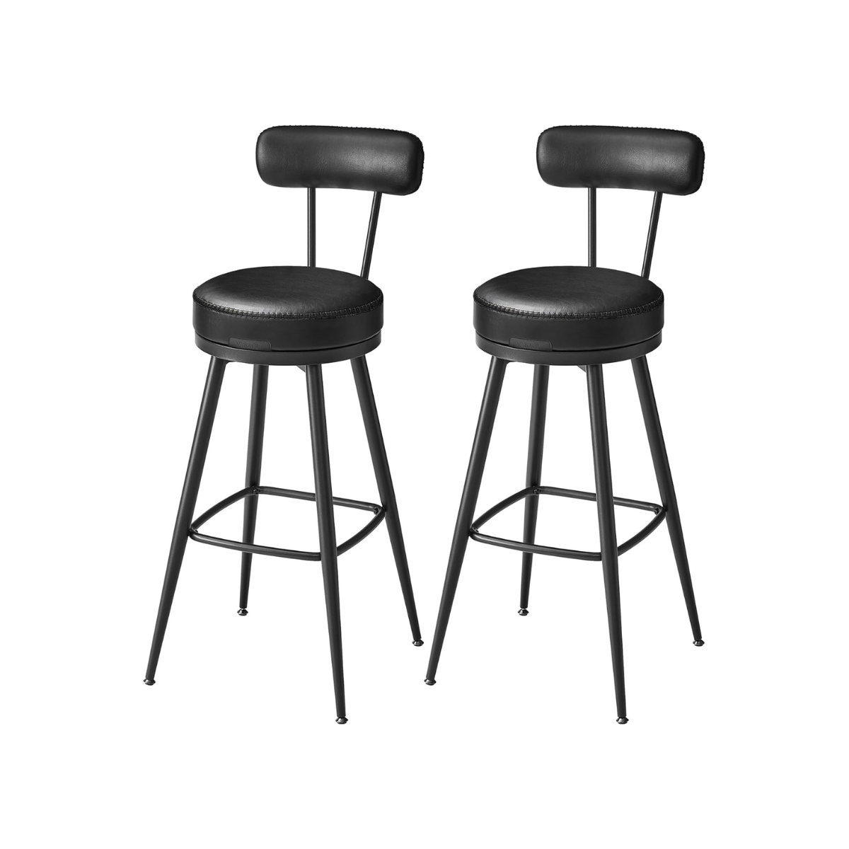 Set van 2 Barkrukken - 360° Draaibaar - Kunstleer - Industrieel Design