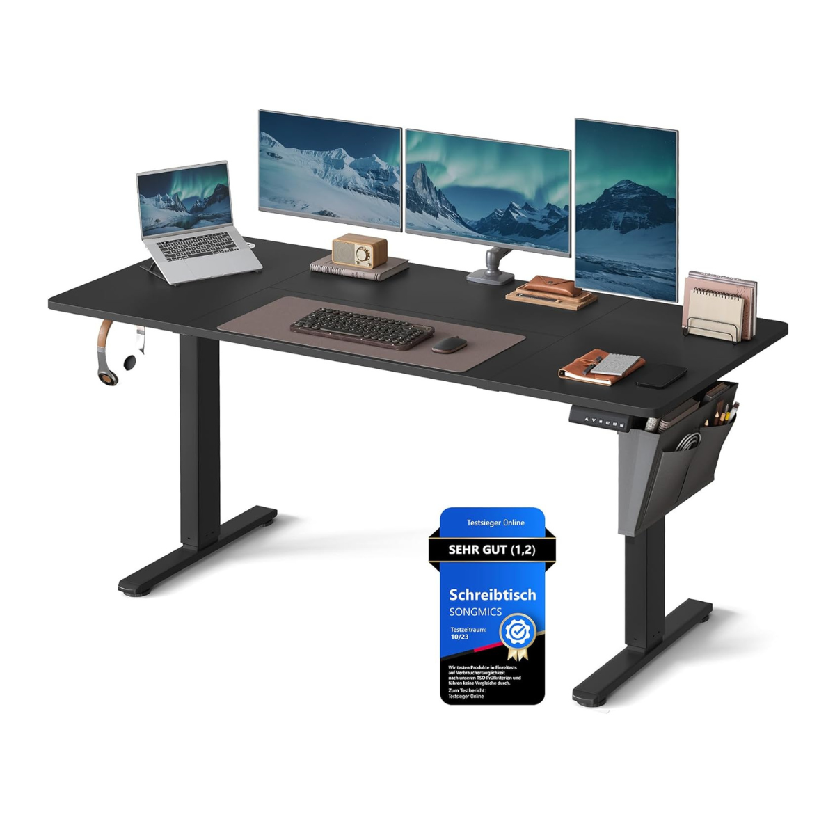 Elektrisch in Hoogte Verstelbaar Bureau – 4 Geheugenstanden – USB-C Snellader - 120 t/m 180 x 80 cm