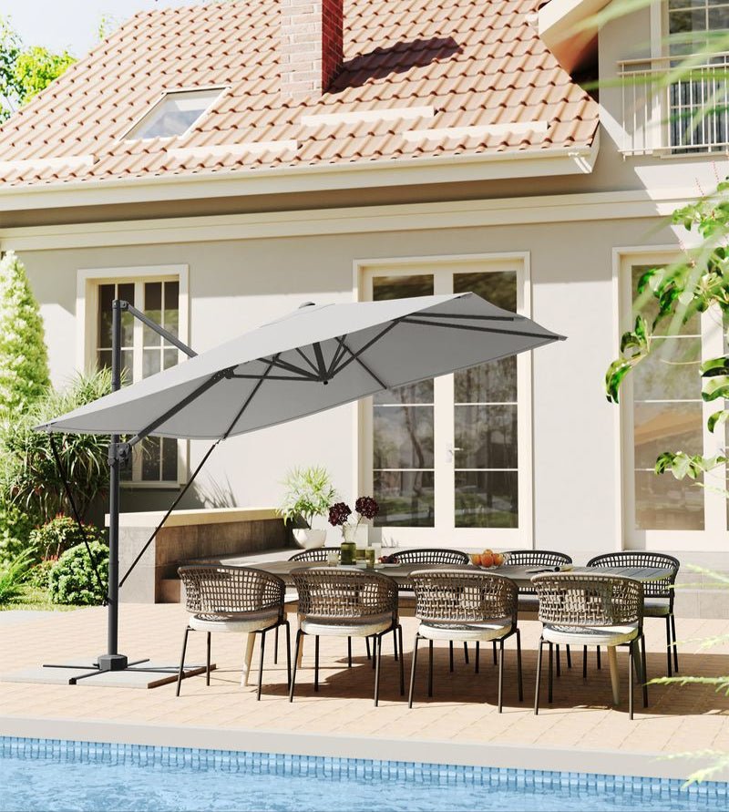 Zweefparasol 270 x 270 cm - Compleet Verstelbaar en 360° draaibaar - De Vries Meubels