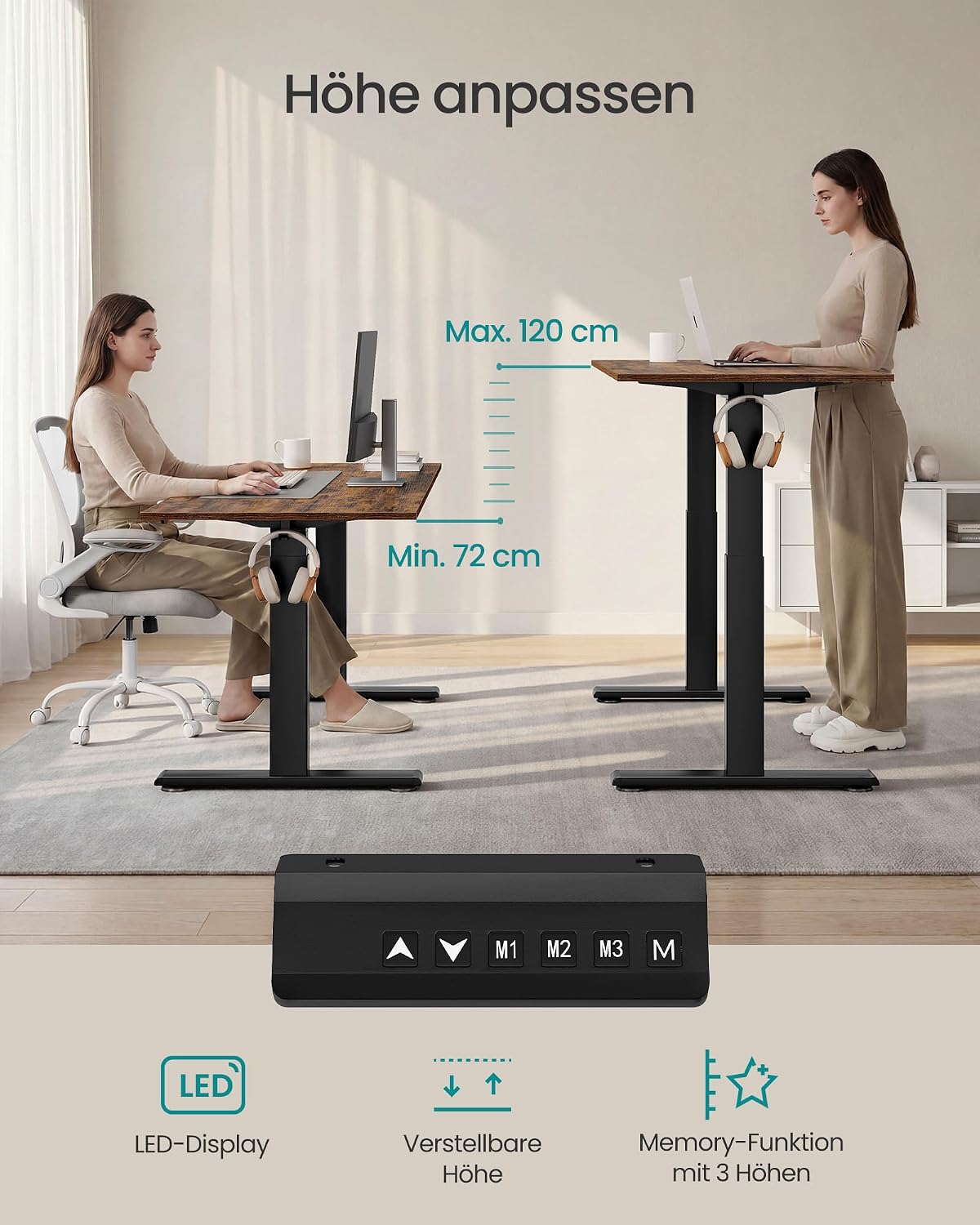 Bureau-onderstel verstelbare breedte 100-175 cm