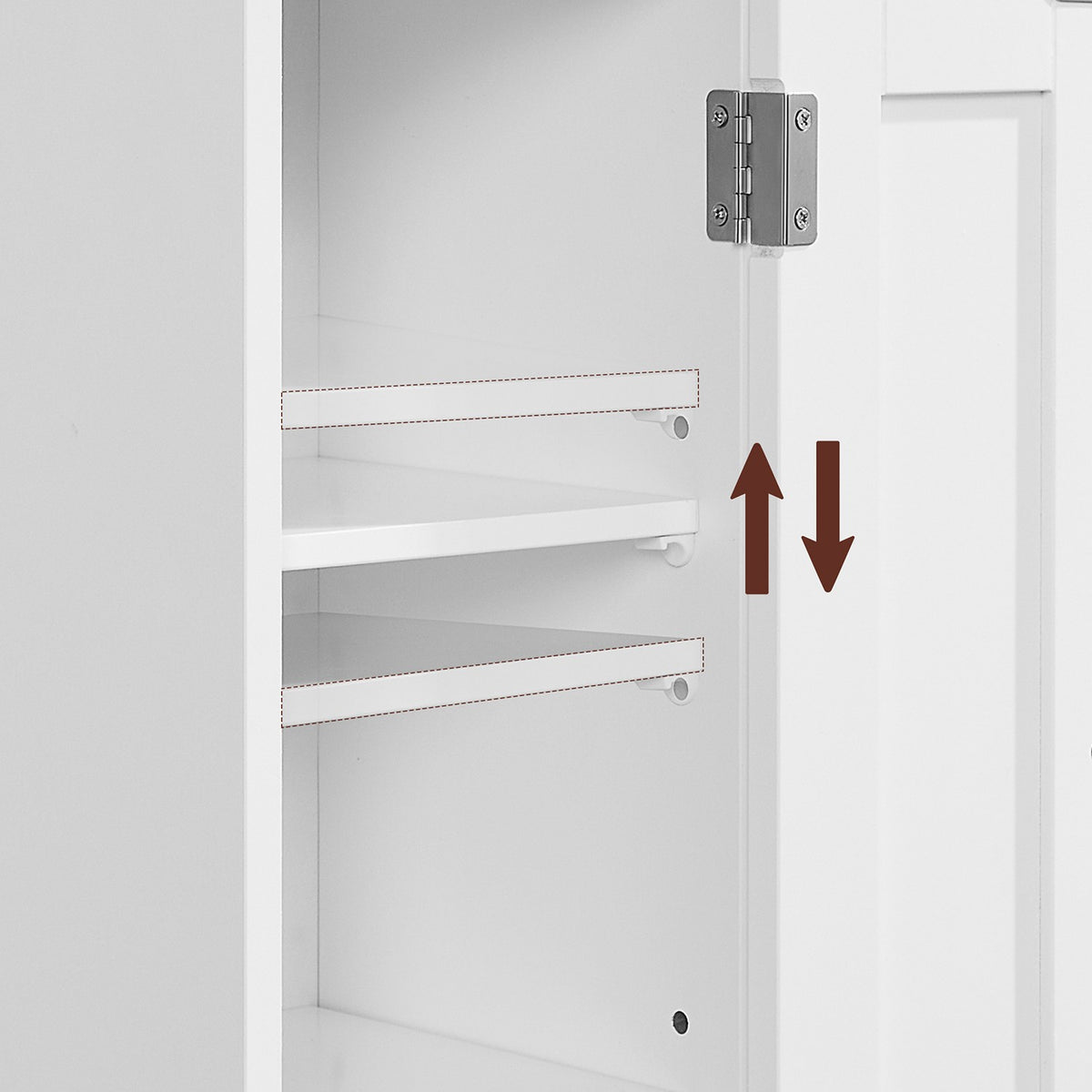 Smalle Badkamerkast met Deur – 2 Open Vakken & Verstelbare Planken – 18 cm Breed – 80 cm Hoog