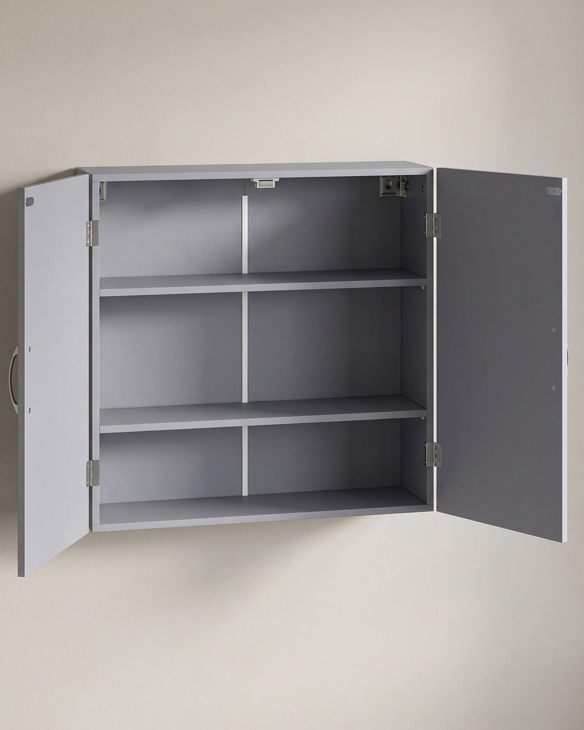 Hangkast voor de Badkamer met 2 Deuren – 2 Verstelbare Planken – Magneetsluiting – 60 x 18 x 60 cm