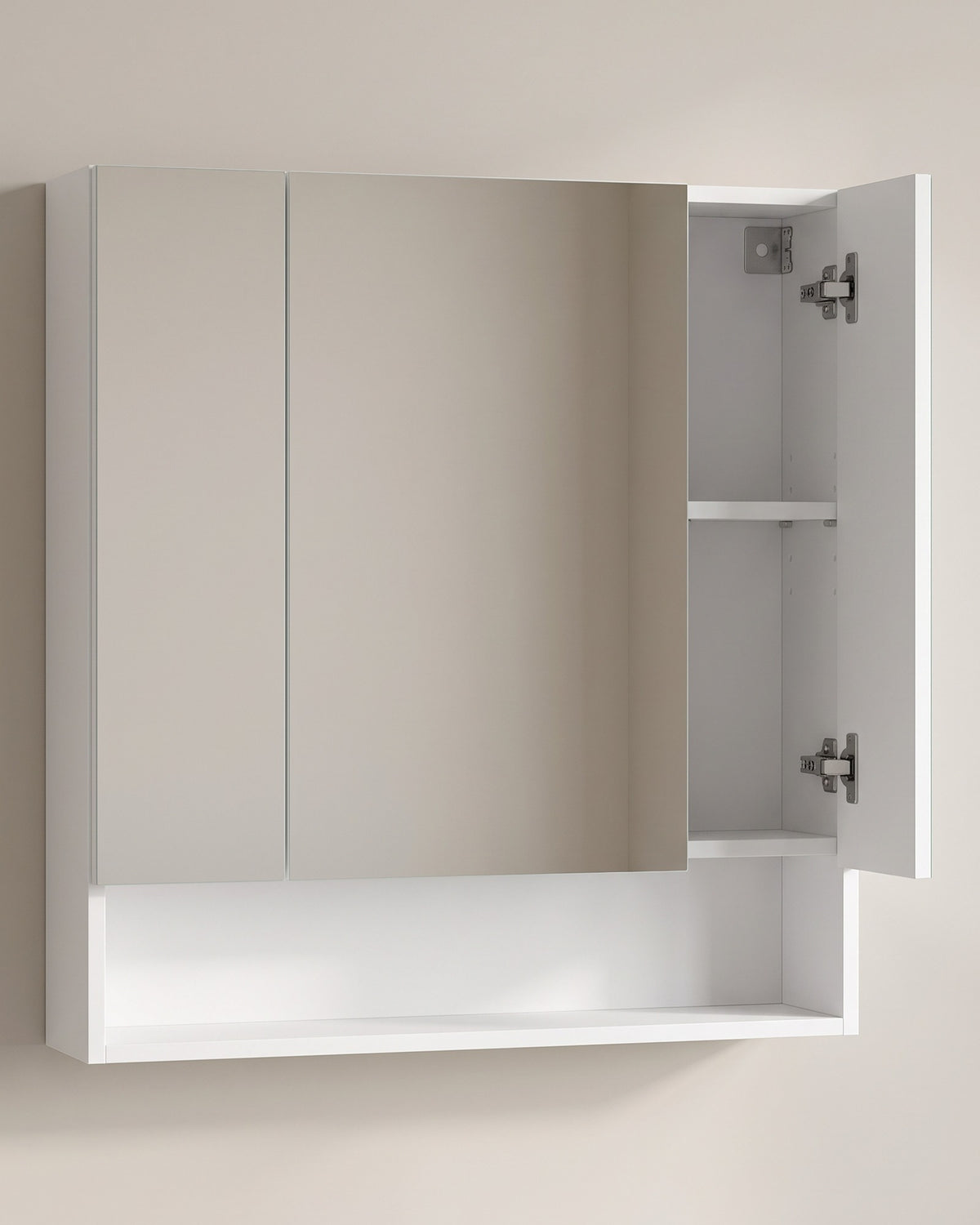 Spiegelkast voor de Badkamer – 3 Deuren & Open Vak – Verstelbare Planken – KAILYN Collectie