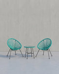 Balkonset - Tuinmeubelset van 3 - Terrasstoelen - Glazen tafelblad - 2 Stoelen