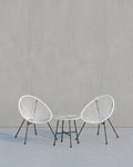 Balkonset - Tuinmeubelset van 3 - Terrasstoelen - Glazen tafelblad - 2 Stoelen