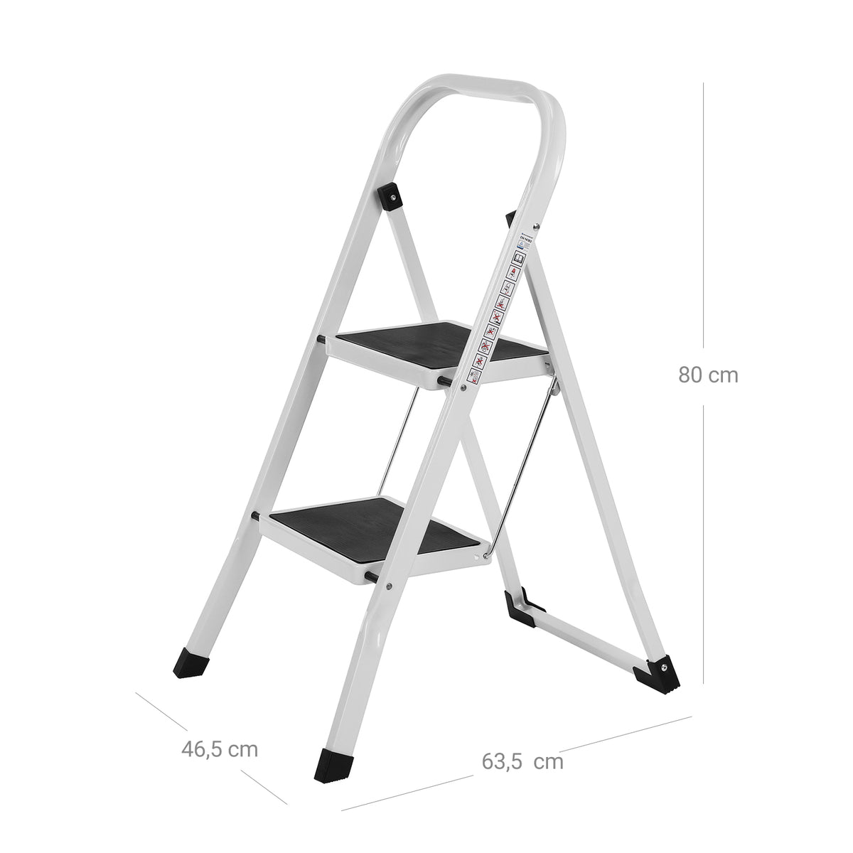 Opvouwbare Huishoudtrap – 3 Treden – Stalen Trapladder met Handgreep – 150 kg Draagvermogen