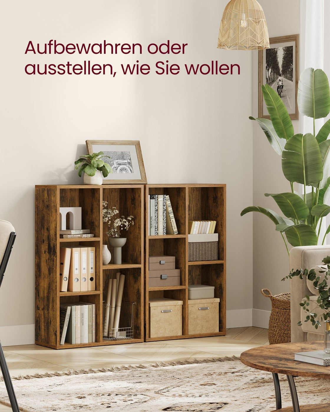 Boekenkast – Opbergkast – 5 of 7 Vakken – 50 x 24 x 80 of 106 cm