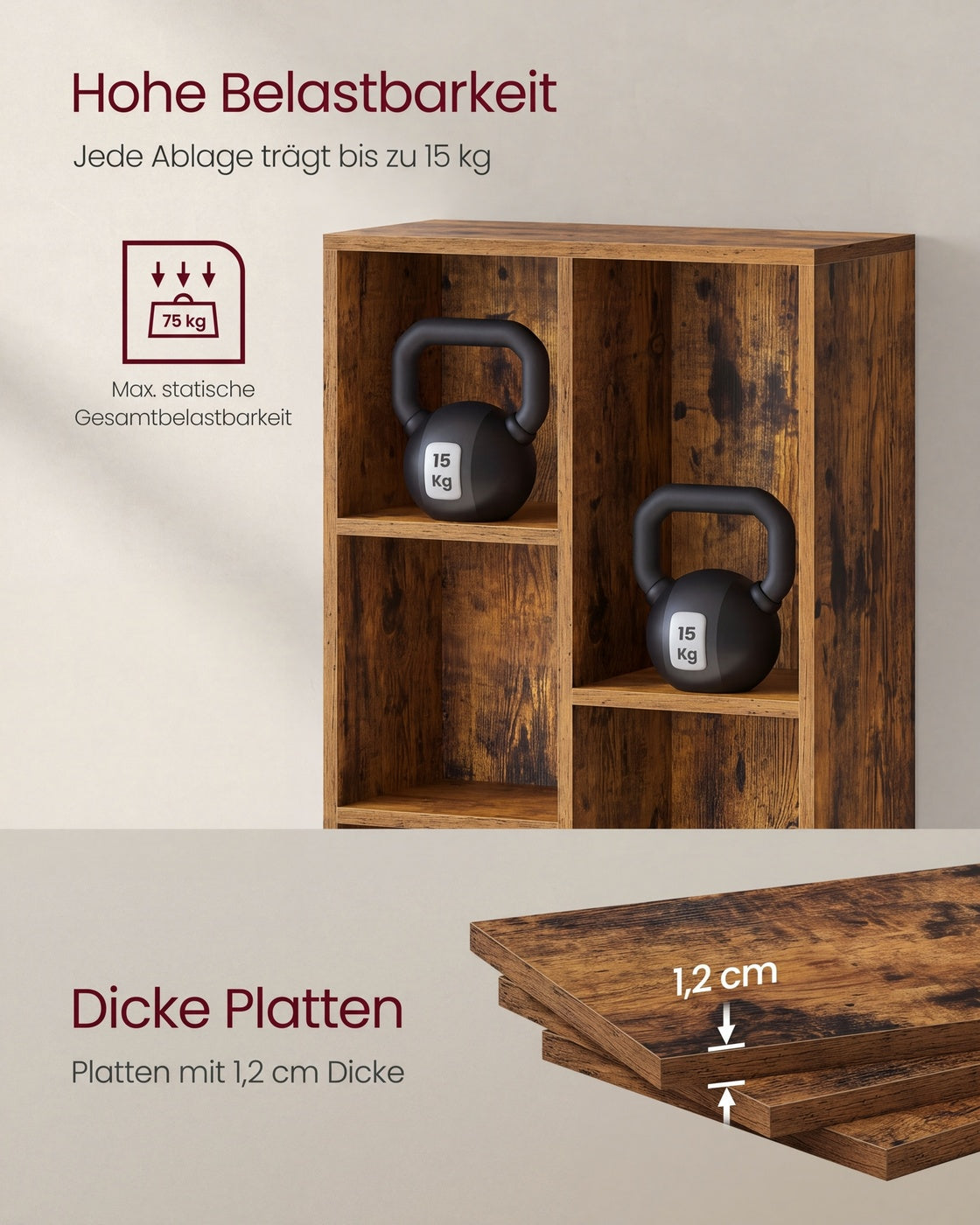 Boekenkast – Opbergkast – 5 of 7 Vakken – 50 x 24 x 80 of 106 cm