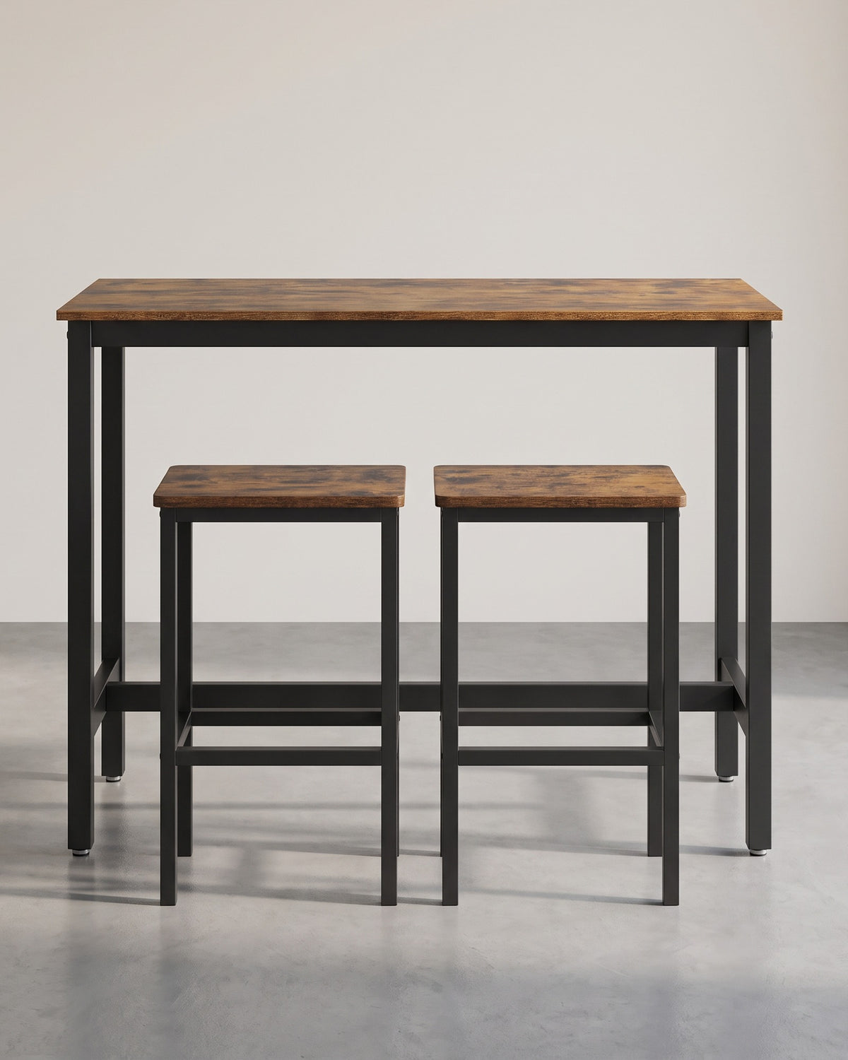 Bartafel met 2 Barkrukken – Industrieel Design – Krukken Passen Onder de Tafel – 120 x 60 x 90 cm