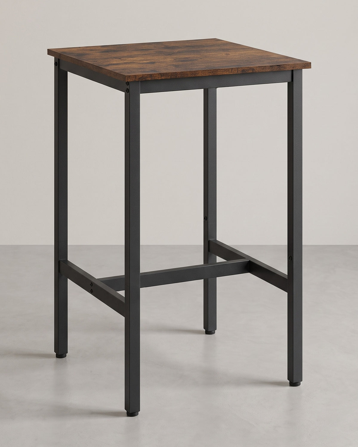 Bartafel Vierkant – Hoge Statafel in Industrieel Design – Verstelbare Voetjes – 60 x 60 x 92 cm