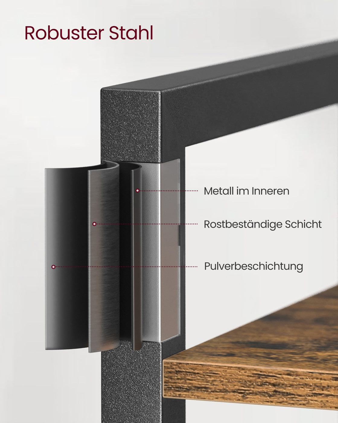 Industriële Boekenkast met 6 Planken – Stalen Frame met X-Verstevigingen – Verstelbare Voetjes – 78 cm