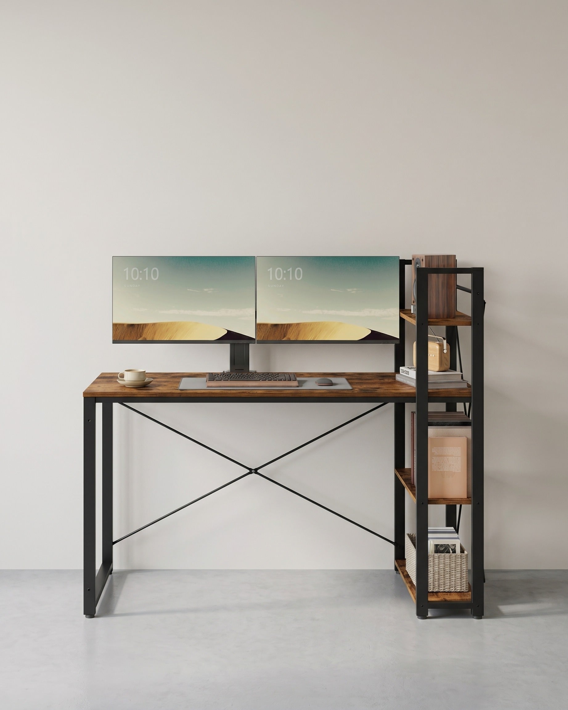 Bureau Industrieel 120 cm – Met 3 Legplanken – Links of Rechts Monteerbaar – Tot 50 kg