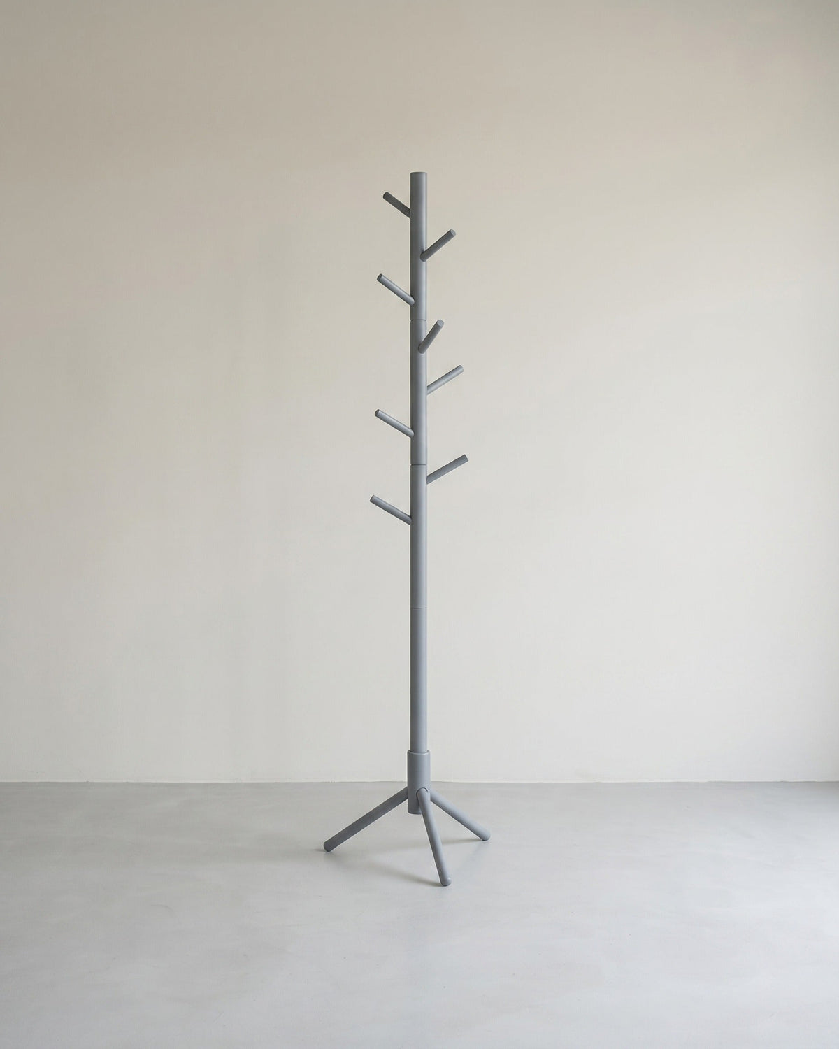 Kapstok van Massief Rubberhout – Vrijstaand – 8 Haken – Verstelbare Hoogte – 47 x 47 x 175 cm – Naturel