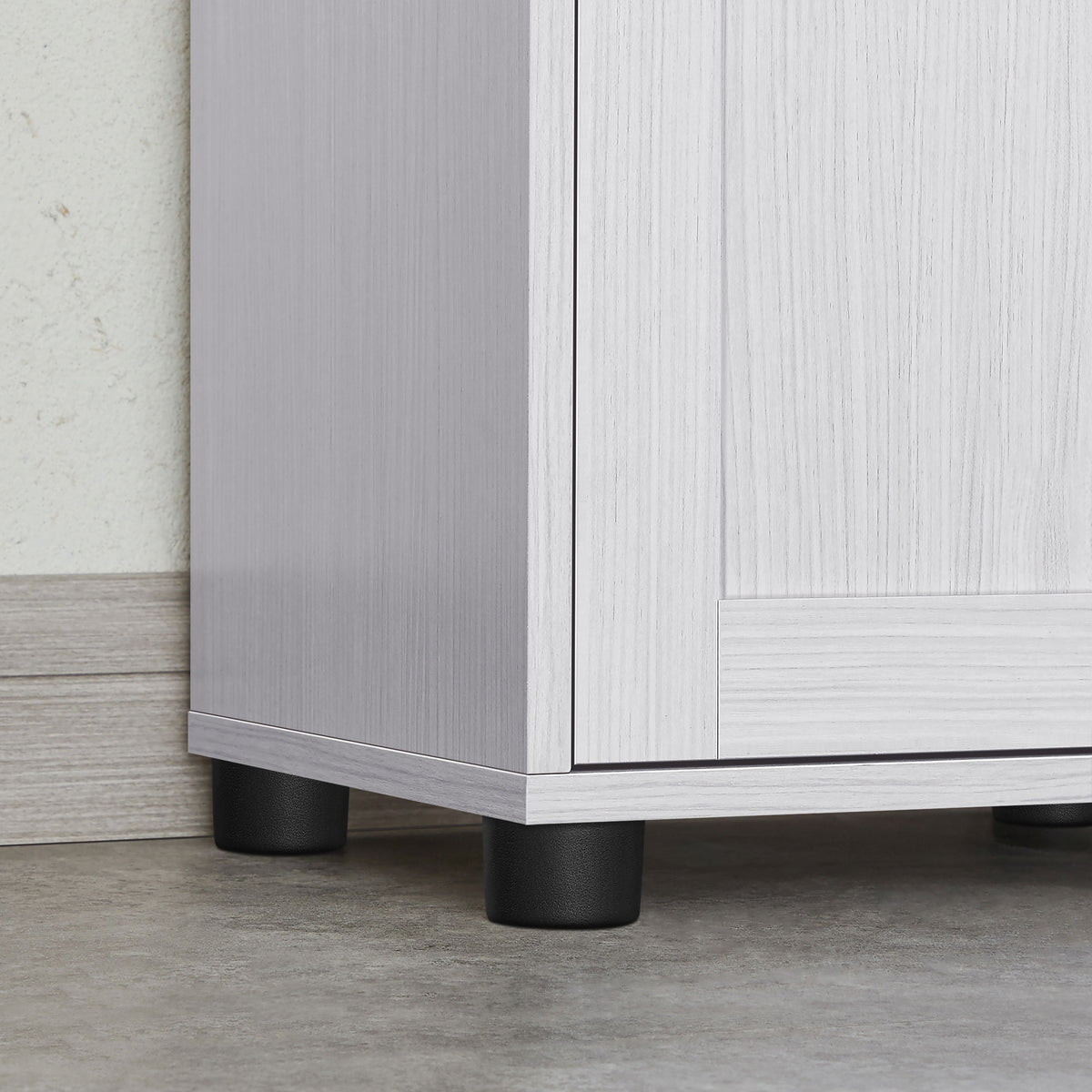 Hoge Badkamerkast met Glazen Deur, Lade en Open Vak – Verstelbare Planken – 40 x 30 x 165 cm