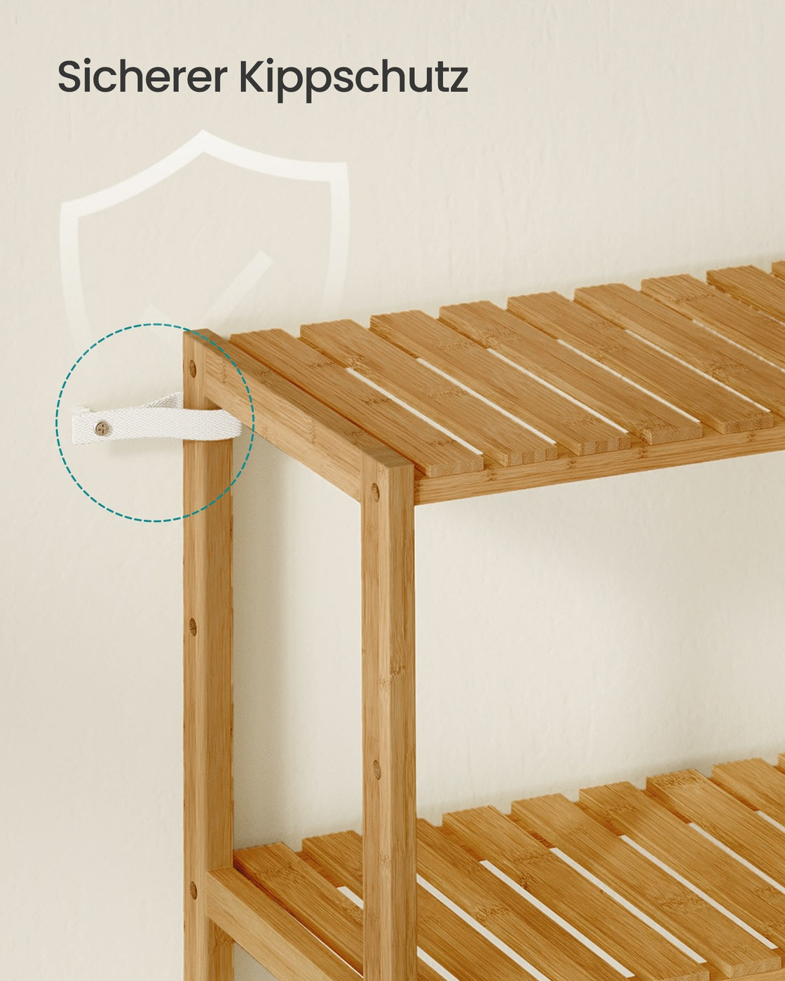 Bamboe Opbergrek met 6 Planken – Verstelbare Planken – Staand Rek voor Badkamer of Keuken – 160,9 cm