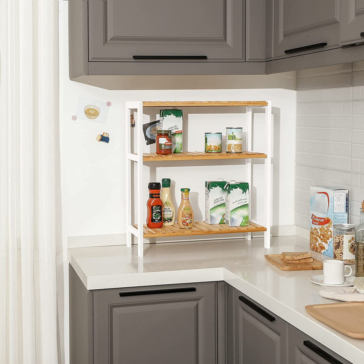 Bamboe Rek met 3 Planken – Opbergrek voor Badkamer, Hal of Keuken – 60 x 26 x 66 cm
