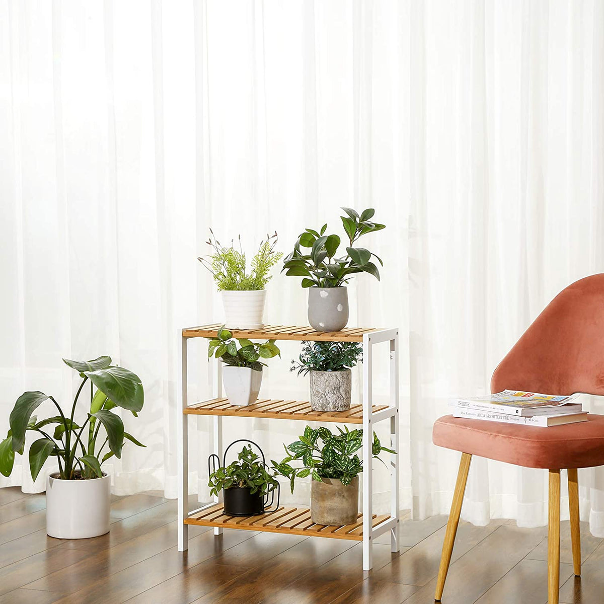 Bamboe Rek met 3 Planken – Opbergrek voor Badkamer, Hal of Keuken – 60 x 26 x 66 cm