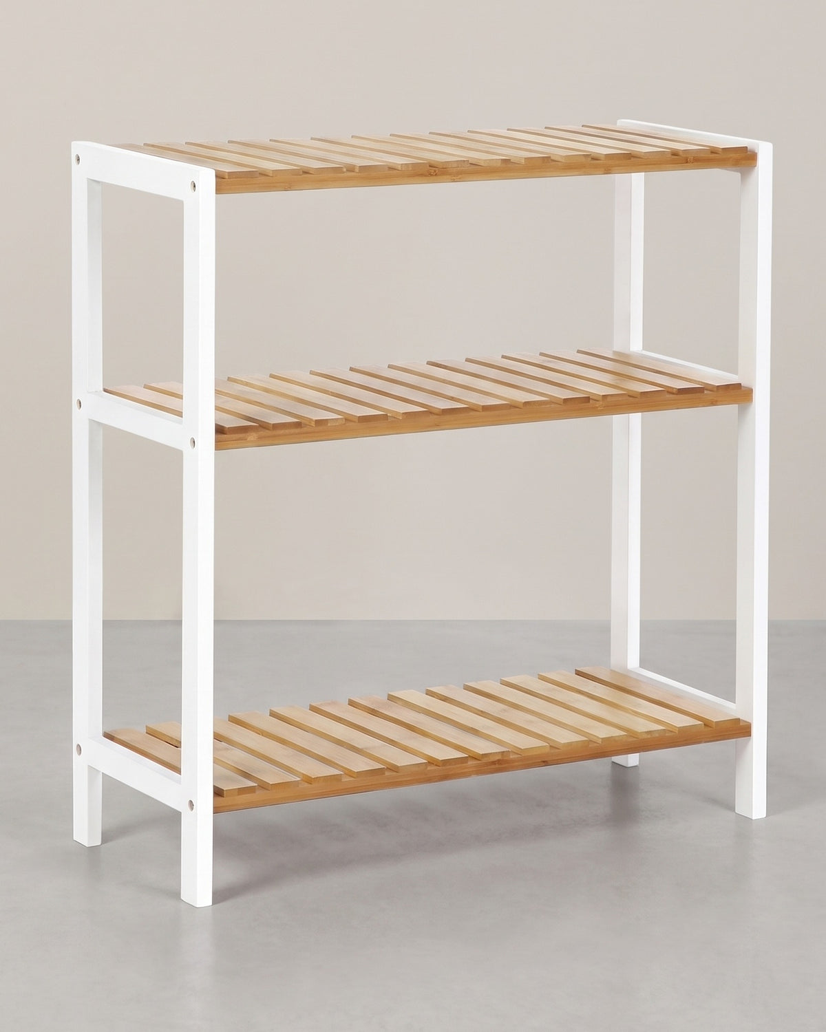 Bamboe Rek met 3 Planken – Opbergrek voor Badkamer, Hal of Keuken – 60 x 26 x 66 cm