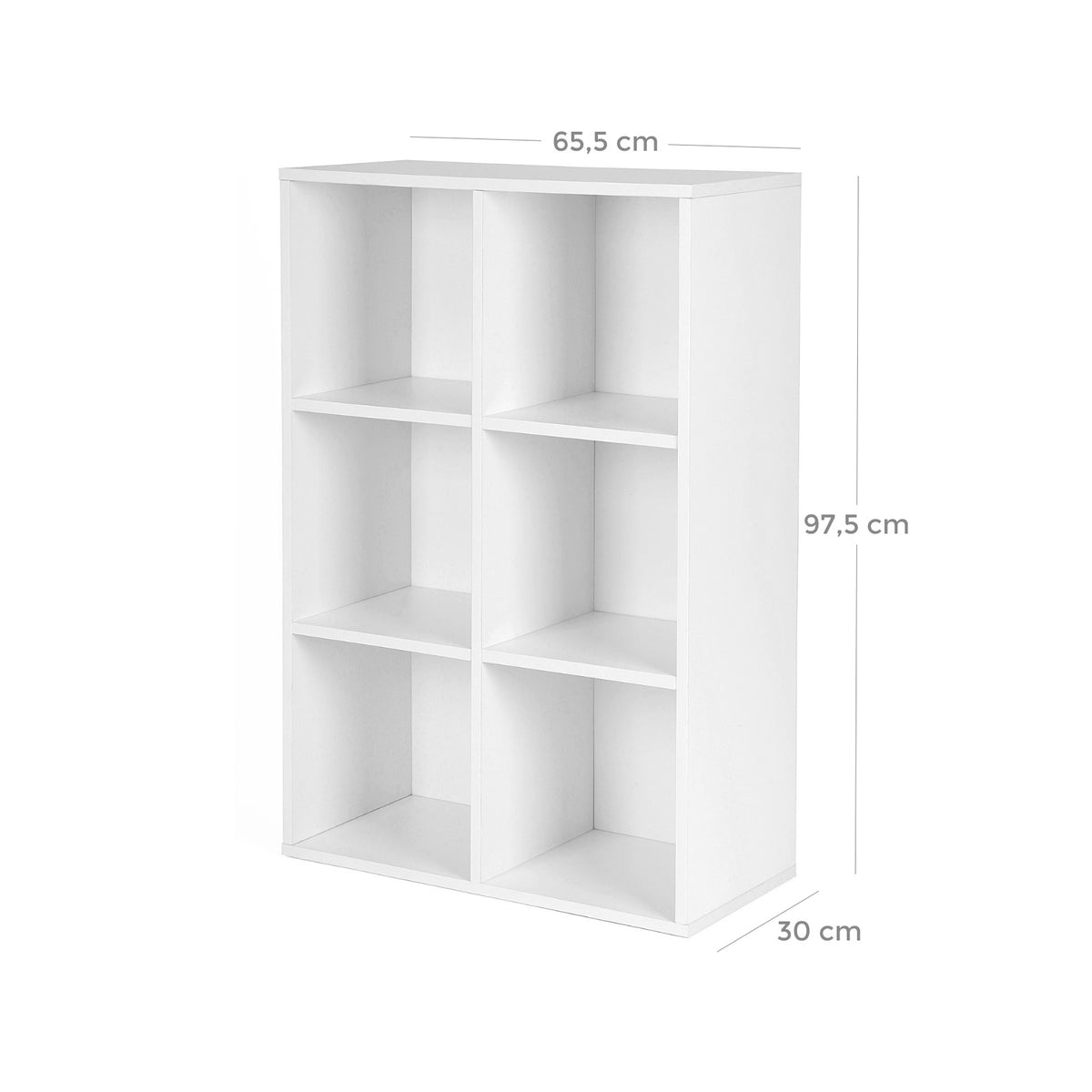 Boekenkast met 8 Vakken – Staand of Liggend als TV-meubel – Vintage Bruin – 65,5 x 30 x 129,5 cm