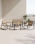 Tuinset 4-delig - Balkonset - 2 Stoelen en Bankje met Bijzettafel