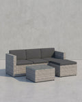 Loungeset met Tafel - Tuinbank - Tuinset - Polyrattan Tuinmeubelset