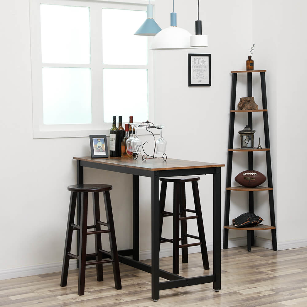 Bartafel 120 x 60 x 90 cm – Hoge Tafel in Industrieel Vintage Design – Metalen Frame – Tot 100 kg