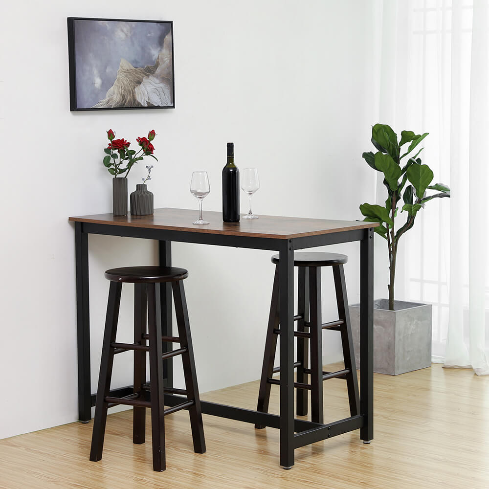 Bartafel 120 x 60 x 90 cm – Hoge Tafel in Industrieel Vintage Design – Metalen Frame – Tot 100 kg