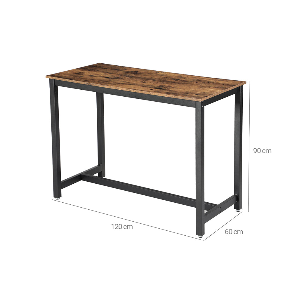 Bartafel 120 x 60 x 90 cm – Hoge Tafel in Industrieel Vintage Design – Metalen Frame – Tot 100 kg
