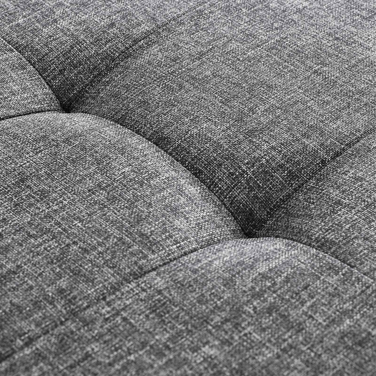 Opbergbank met Klapdeksel – Hocker in Linnenlook – Tot 300 kg – Donkergrijs – 110 cm