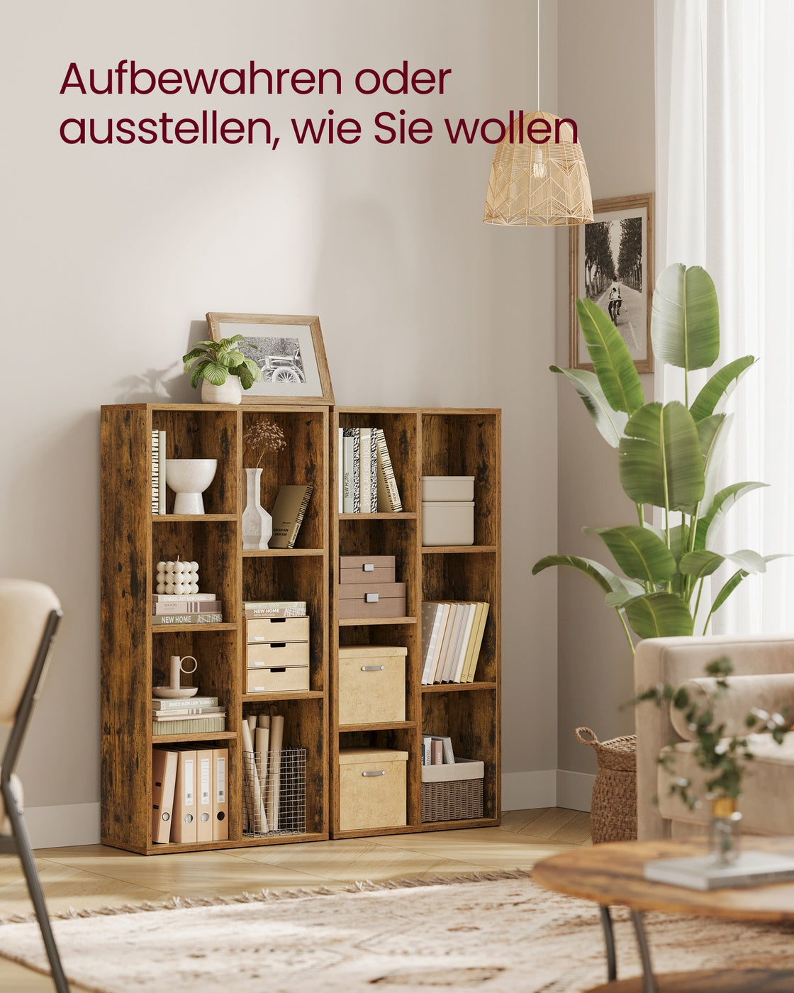 Boekenkast – Opbergkast – 5 of 7 Vakken – 50 x 24 x 80 of 106 cm
