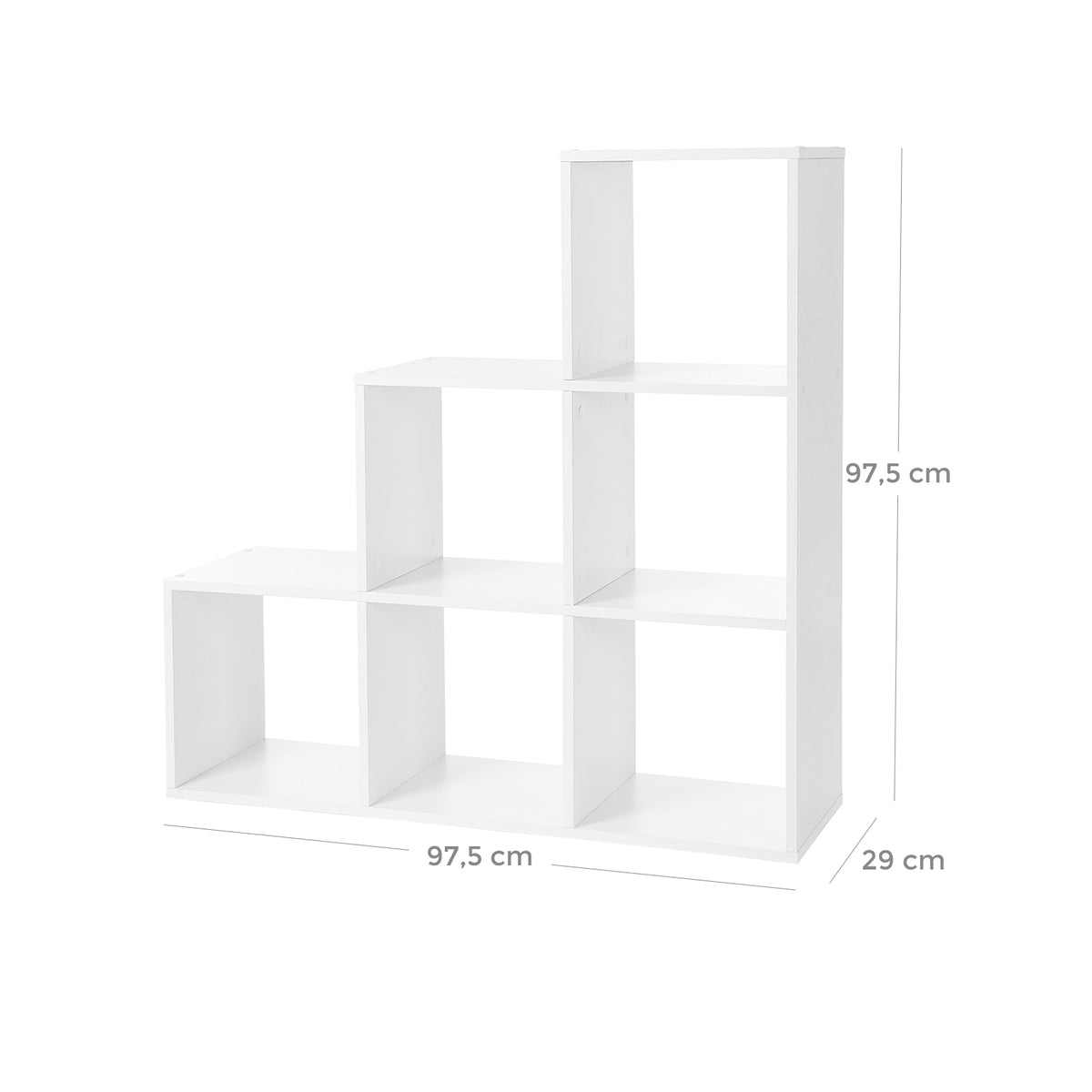 Boekenkast met 10 Vakken – Roomdivider – Opbergkast – 129,5 x 29 x 129,5 cm – Wit